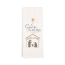 A Savior is Born Nativity Winter White 28 x 16 Cotton Holiday Dish Tea Towel