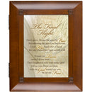 Top down view of Final Flight Don't Grieve for Me Woodgrain Remembrance Keepsake Box