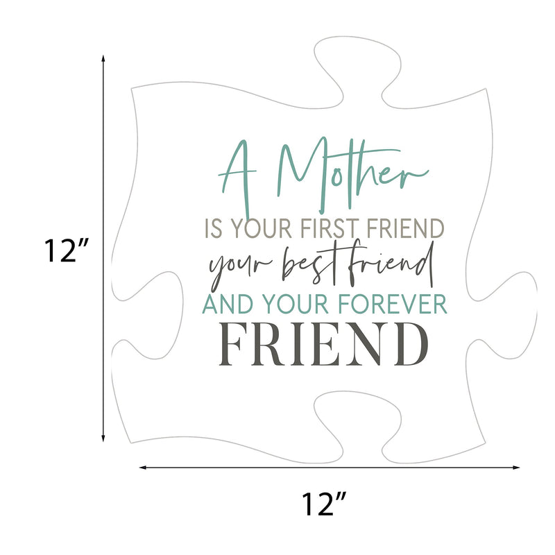 P. Graham Dunn Mother Forever Friend Puzzle Classic White 12 x 12 Wood Wall Plaque Photo Frame