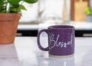 Lighthouse Christian Products Powerful Words Blessed 15 ounce Ceramic Stoneware Coffee Mug, Purple