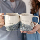 Grandma and Grandpa Hug Glossy Cream 12 ounce Stoneware Ceramic Mugs Set of 2