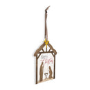 P. Graham Dunn Merry Natural Brown 8 x 7.75 MDF Wood Holiday Decorative String Nativity Sign
