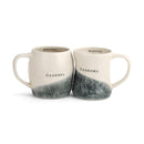 Grandma and Grandpa Hug Glossy Cream 12 ounce Stoneware Ceramic Mugs Set of 2