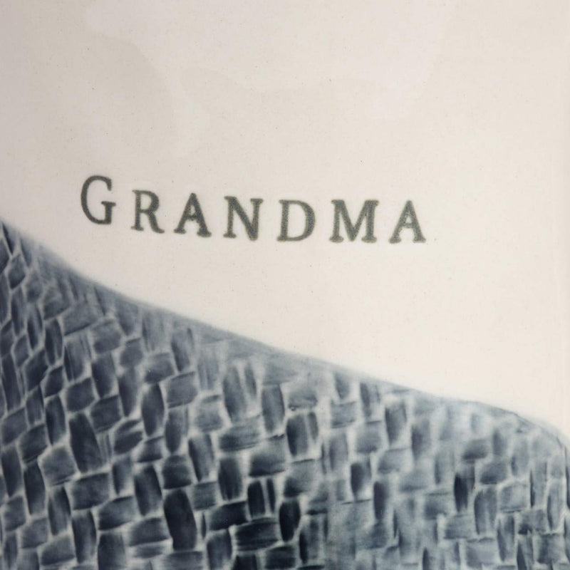 Grandma and Grandpa Hug Glossy Cream 12 ounce Stoneware Ceramic Mugs Set of 2