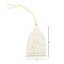 DEMDACO Nativity Triptypch White 4 x 2.5 Earthenware Hanging Ornaments Set of 3