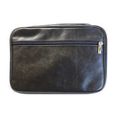 Black Zipper Pocket Leather Distressed Bible Cover Case with Handle, X-Large
