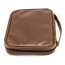 Brown Zipper Pocket Leather Distressed Bible Cover Case with Handle, X-Large