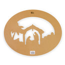 P. Graham Dunn Savior is Born Winter White 20 x 16 Wood Holiday Oval Nativity Shaped Sign