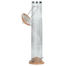 Hanging 15 inch Natural Woodgrain Finish Heavy Duty Mesh Metal 1 Lb. Nut Bird Feeder