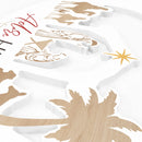 P. Graham Dunn Come Adore Him Winter White 20 x 16 Wood Holiday Oval Nativity Shaped Sign