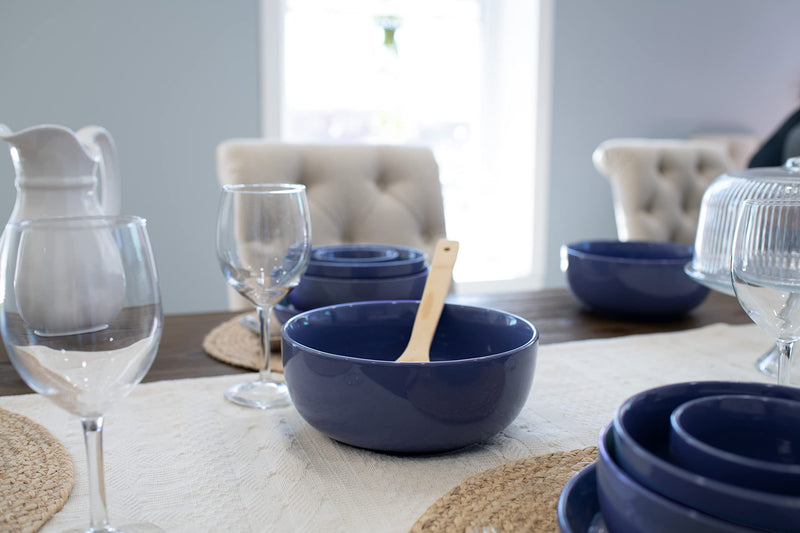 Elanze Designs Bistro Glossy Ceramic 8.5 inch Pasta Bowls Set of 2, Purple