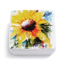 DEMDACO Dean Crouser Sunflower Watercolor Yellow 4 x 4 Ceramic Stoneware Decorative Lidded Vanity Box