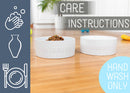 Nat & Jules Nibbles and Dribbles White 7 inch Stoneware Large Pet Bowls Set of 2