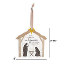 Savior is Born Brown 8 x 7.75 Wood Holiday Decorative String Nativity Sign