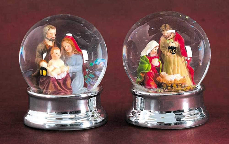 Dicksons Holy Family Christmas Nativity Snow Globes 2 Assorted, 12 Pack