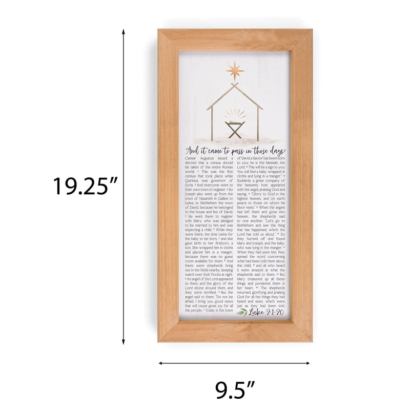 P. Graham Dunn Nativity Scripture Fawn Brown 19.25 x 9.5 Pine Holiday Framed Art Wall Plaque