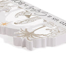 P. Graham Dunn Savior is Born Winter White 12 x 5.5 Wood Holiday Nativity Shaped Tabletop Sign