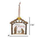 P. Graham Dunn Merry Natural Brown 8 x 7.75 MDF Wood Holiday Decorative String Nativity Sign