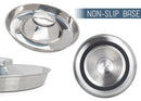 Nat & Jules Small Silver Tone 10 inch Stainless Steel Metal Feeding Bowl For Litter