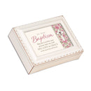 Baptism Bless Little One White Silver Rope Traditional Music Box Plays Jesus Loves Me
