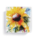 DEMDACO Dean Crouser Sunflower Watercolor Yellow 4 x 4 Ceramic Stoneware Decorative Lidded Vanity Box