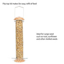 Hanging 15 inch Natural Woodgrain Finish Heavy Duty Mesh Metal 1 Lb. Nut Bird Feeder