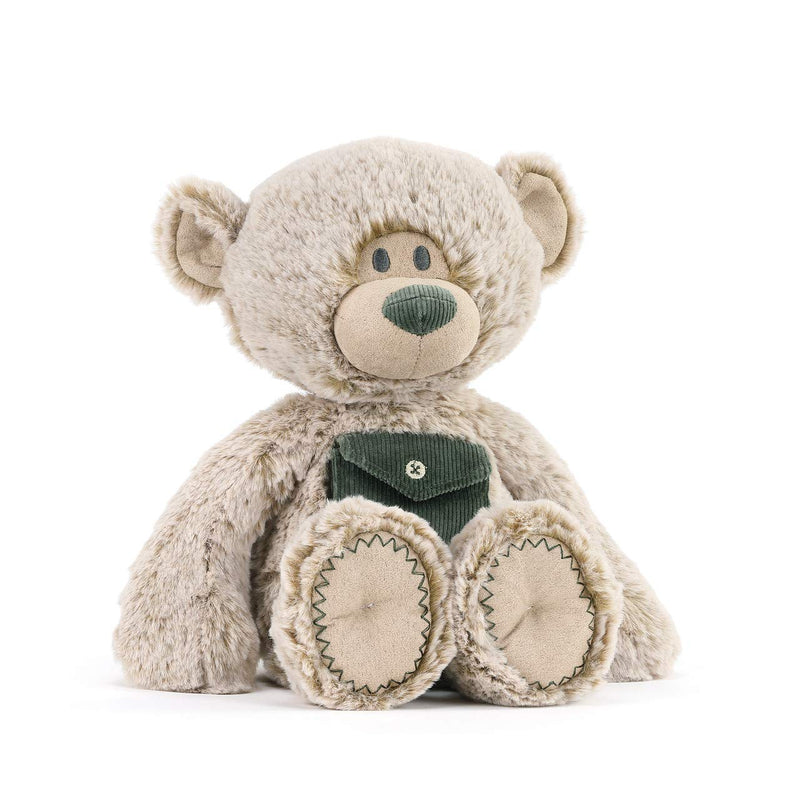 DEMDACO Pocket Prayer Teddy Bear Soft Grey 11 inch Plush Fabric Stuffed Animal Toy