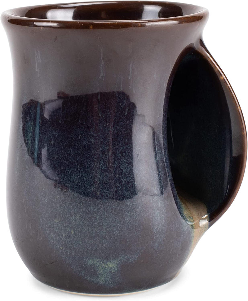 Elanze Designs Reactive Glaze 14 ounce Ceramic Handwarmer Mug, Cascade Brown