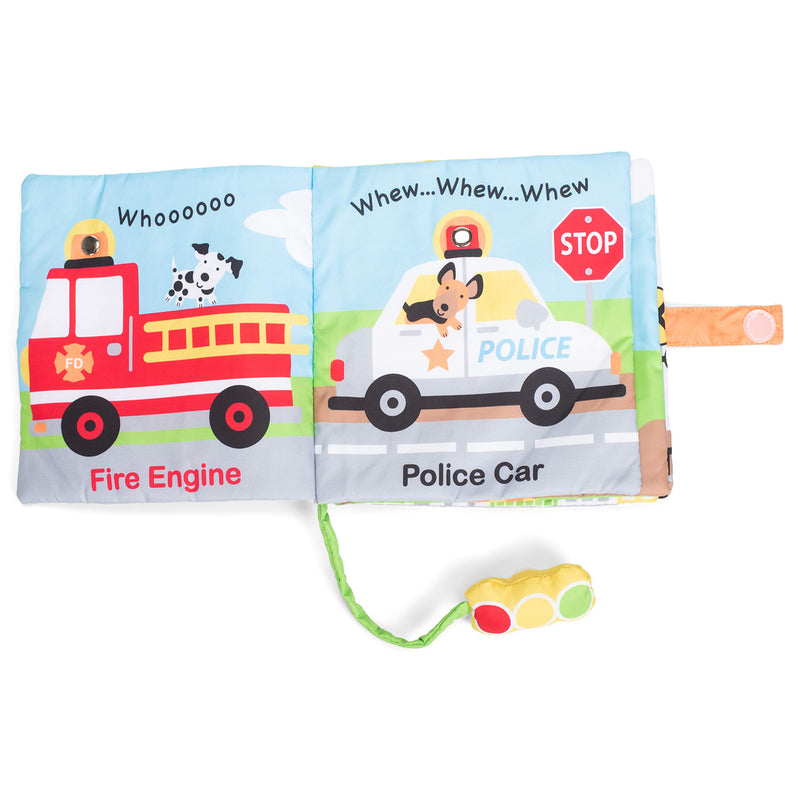 DEMDACO Smiling Friends On The Go Stoplight City Hues Childrens Musical Soft Book Toy