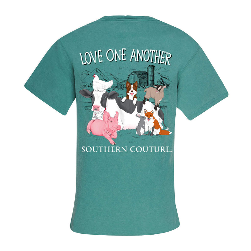Southern Couture Comfort Fit Love One Another Adult T-Shirt Seafoam