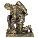 Dicksons Joyful in Hope Praying Firefighter 5 inch Gray Resin Stone Table Top Figurine