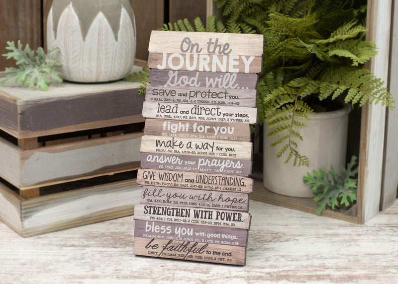 Lighthouse Christian Products On The Journey God Will Rustic Stacked Pallet 5 x 10 Wood Plaque