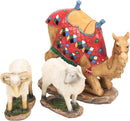 Set of 3 Kneeling Camel and Two Awassi Sheep Nativity Figurines - 14 inch Scale