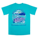 Southern Couture Floats Your Boat Lake Lagoon Blue Cotton Fabric Comfort Fashion T-Shirt