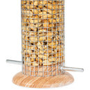 Hanging 15 inch Natural Woodgrain Finish Heavy Duty Mesh Metal 1 Lb. Nut Bird Feeder
