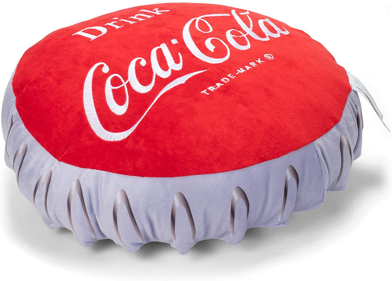 Mark Feldstein & Associates Drink Coca-Cola Bottle Cap 16 Inch Plush Polyester Embroidered Pillow