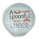 DEMDACO A Spoon Full Of Cheer 4.5 x 4 Glossy Old Fashioned Blue Ceramic Stoneware Kitchen Spoon Rest