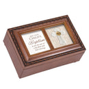 Childs Baptism Woodgrain Rope Music Box Plays Friend In Jesus
