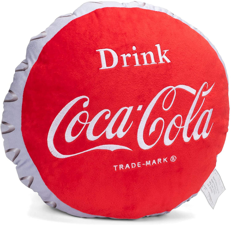 Mark Feldstein & Associates Drink Coca-Cola Bottle Cap 16 Inch Plush Polyester Embroidered Pillow