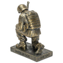 Dicksons Duty Faith God Praying Soldier 5 inch Gold Resin Stone Table Top Figurine