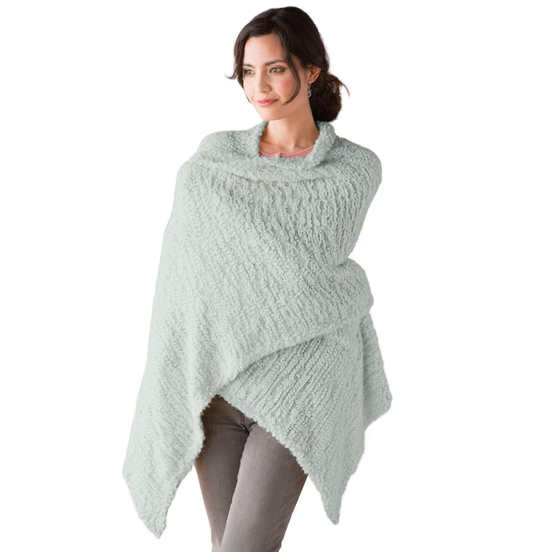 Sage Green Womens One Size Soft Knit Nylon Giving Shawl Wrap in Gift Box