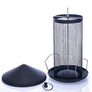 12 inch Matte Black Heavy Duty Mesh Metal 3 Lb. Secure Cap Cover Nut Bird Feeder