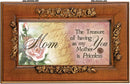 Priceless Having You as Mother Woodgrain Embossed Jewelry Music Box Plays Wind Beneath My Wings