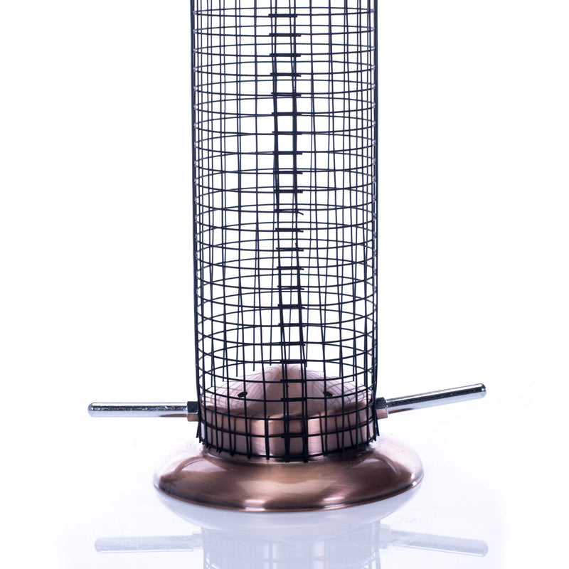 15 inch Copper Finish Weather Resistant 1 Lb. Metal Mesh Outdoor Hanging Nut Bird Feeder