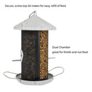 Hanging 12 inch Whitewashed Finish Heavy Duty Mesh Metal 3 Lb. Bird Feeder