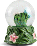 Butterflies on Lilies Figurine 100MM Water Globe Plays Tune English Country Garden