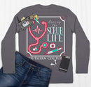 Southern Couture SC Classic Living The Scrub Life on Long Sleeve Womens Classic Fit T-Shirt - Charcoal