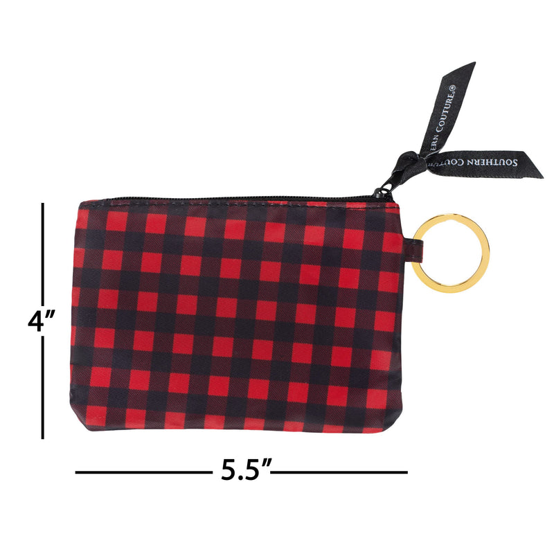 Buffalo Plaid Check Midnight Black and Red 5 x 4 Polyester Fabric ID Wallet