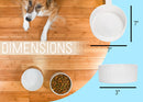 Nat & Jules Nibbles and Dribbles White 7 inch Stoneware Large Pet Bowls Set of 2