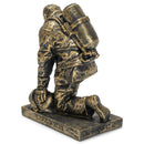 Dicksons Joyful in Hope Praying Firefighter 5 inch Gray Resin Stone Table Top Figurine